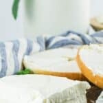 a block of homemade cream cheese
