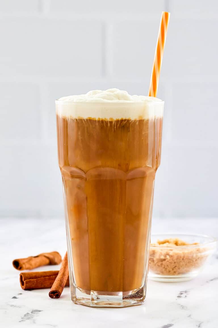 copycat Dunkin Donuts brown sugar sweet cream cold brew coffee drink.