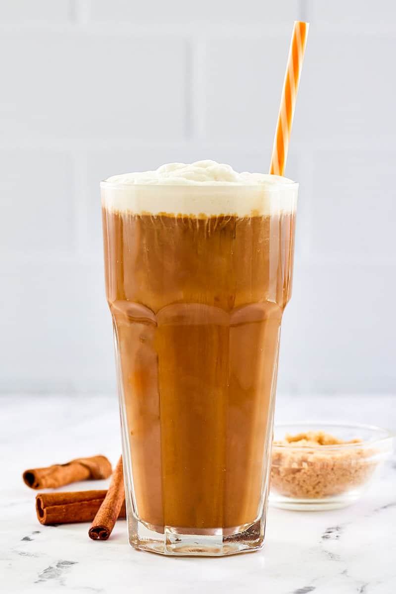 copycat Dunkin Donuts brown sugar sweet cream cold brew coffee drink.