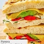 closeup of homemade Panera Chipotle Chicken Avocado Melt Sandwich.