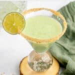 homemade Tommy Bahama Key Lime Martini garnished with graham cracker crumbs.