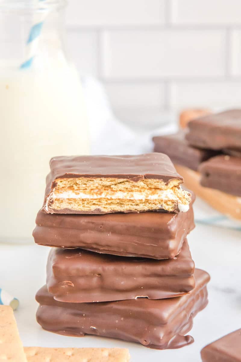 copycat Girl Scout S'mores cookies and milk.