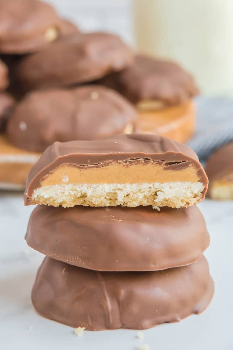 copycat Girl Scout Tagalongs aka Peanut Butter Patties.