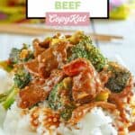homemade Panda Express broccoli beef over white rice.