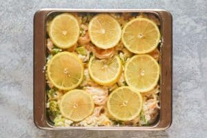shrimp casserole before baking.
