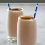Two Colorado Bulldog drinks with straws.