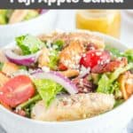 Homemade Panera fuji apple salad serving in a bowl.