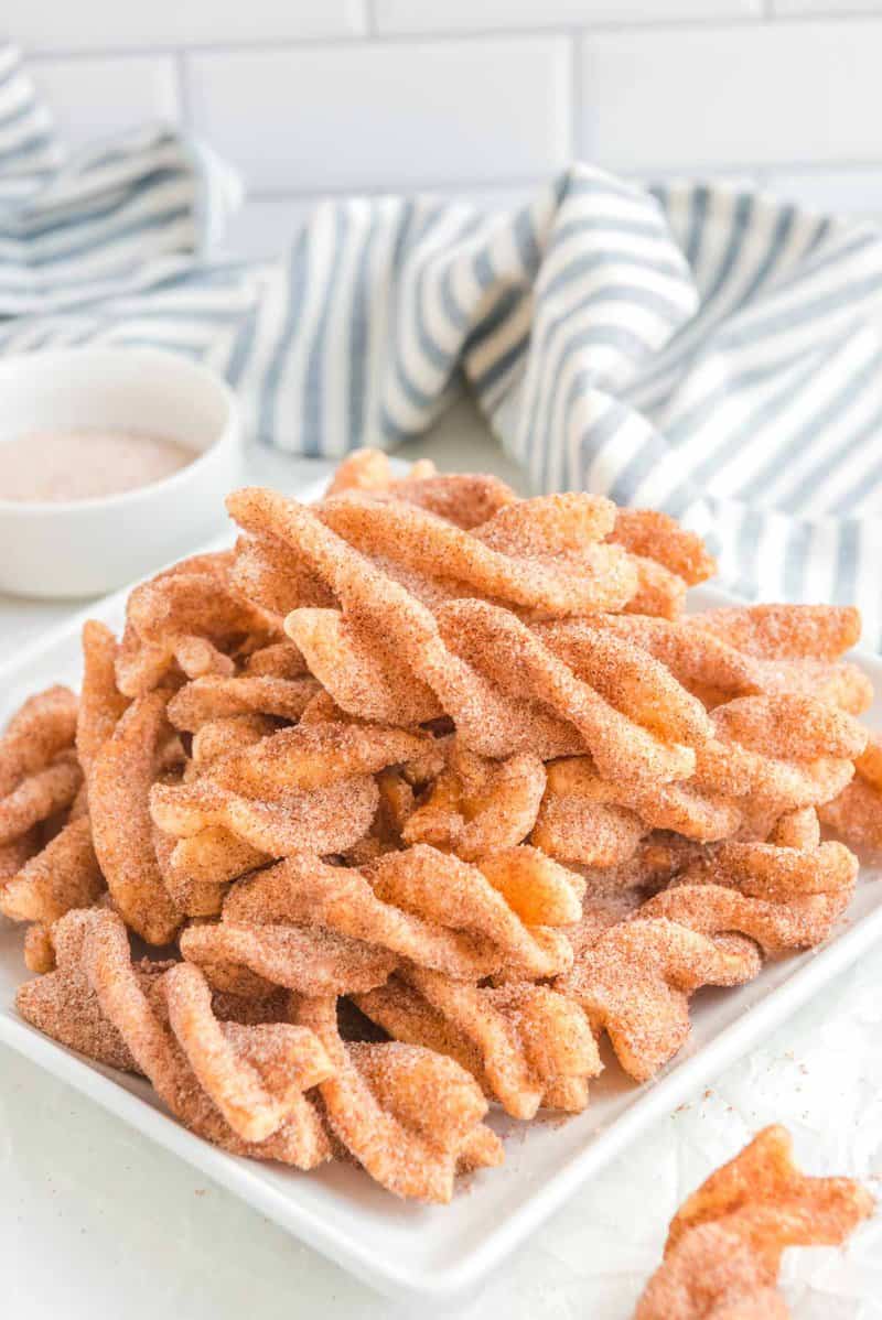 Copycat Taco Bell cinnamon twists on a plate.