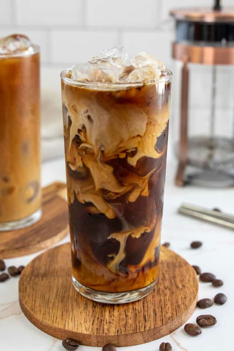Copycat Starbucks oleato golden foam cold brew coffee drink.