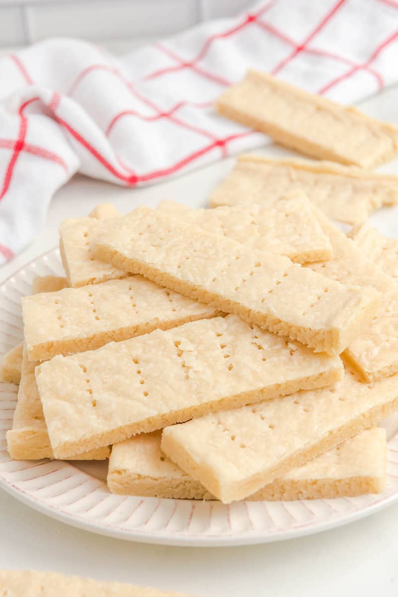 Copycat Walkers shortbread cookies on a plate.