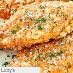 Closeup of homemade Luby's Italian chicken breast.
