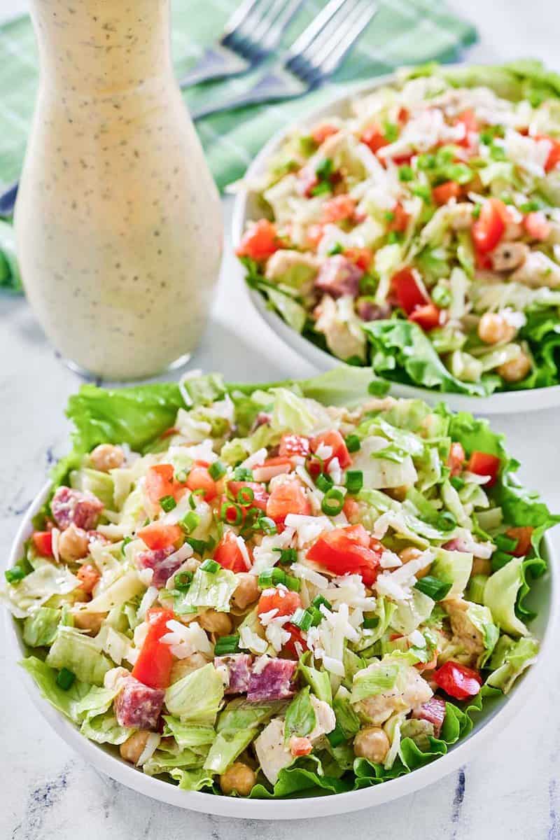 Copycat Cucina Cucina chopped salad and dressing.