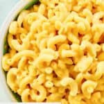 A bowl of homemade Cracker Barrel macaroni and cheese.