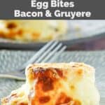 Homemade Starbucks bacon and gruyere sous vide egg bite on a plate.