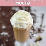 Homemade Starbucks white chocolate mocha with whipped cream on top.