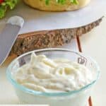 Homemade McDonald's tartar sauce in a small bowl.