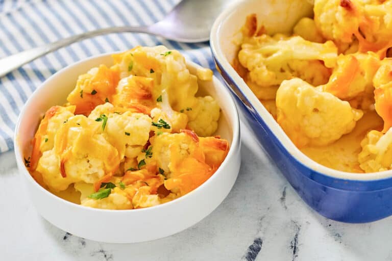 Easy Baked Cauliflower with Cheese Sauce