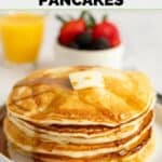 Homemade IHOP buttermilk pancakes with butter and syrup.