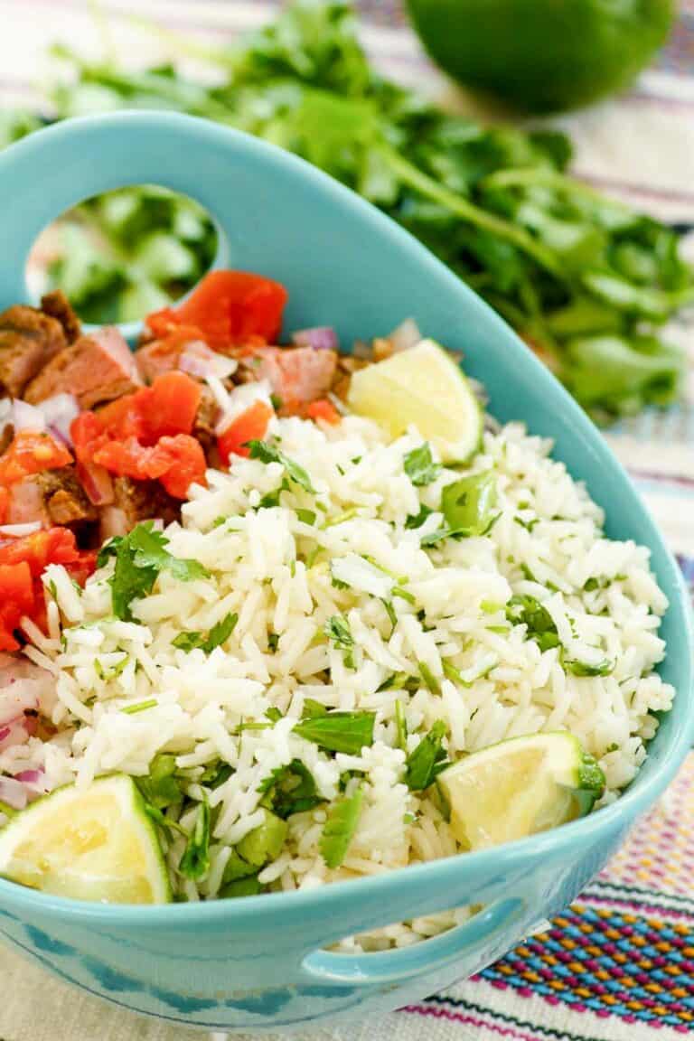 Copycat Chipotle cilantro lime rice in a bowl.