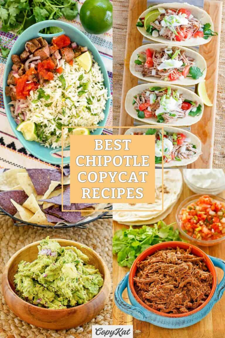 Copycat Chipotle cilantro lime rice, carnitas, guacamole, and barbacoa.