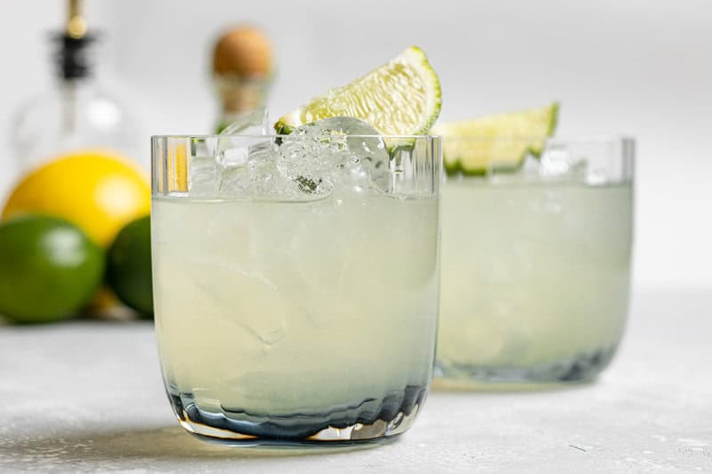 Copycat Chipotle Mexican Grill margarita in two glasses.