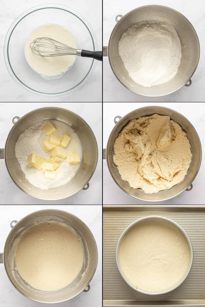 Preparing batter for copycat Olive Garden lemon cream cake.