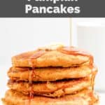 Homemade IHOP pumpkin pancakes with butter and syrup.