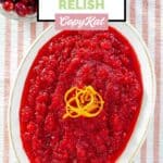 Fresh cranberries and a bowl of homemade Luby's cranberry relish.