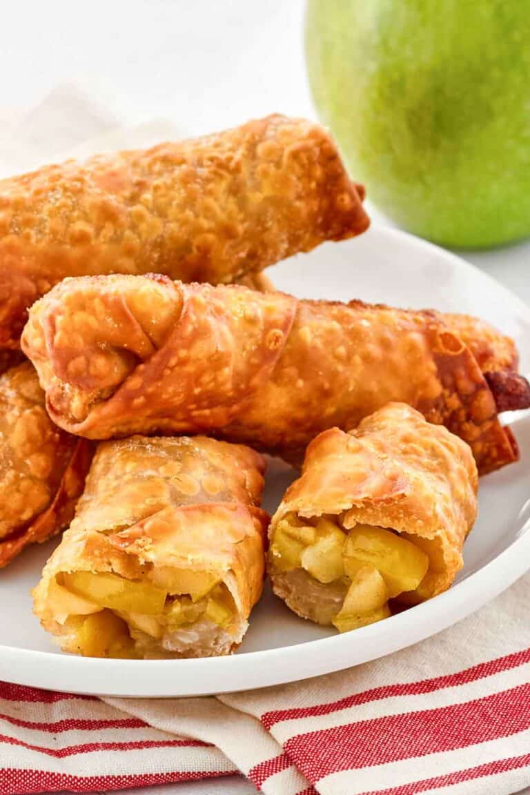 Copycat panda express apple pie egg rolls on a plate.