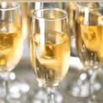 Several glasses of mock champagne.