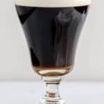 A glass of traditional Irish coffee.