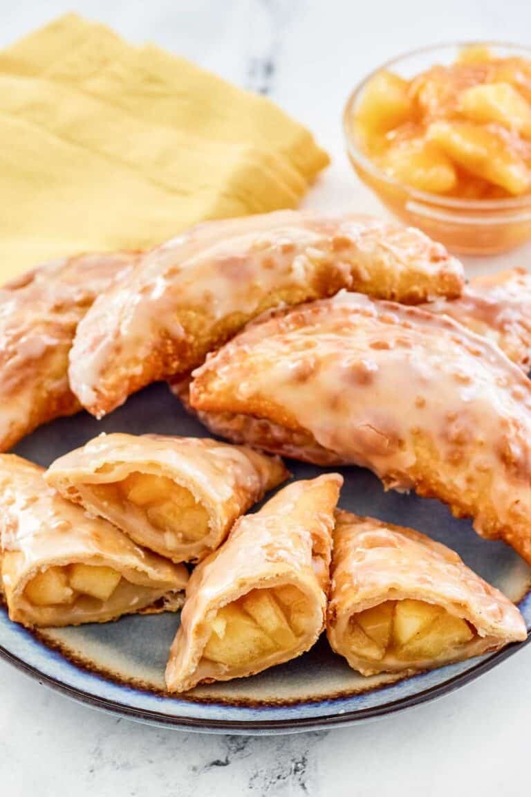 Copycat Taco Bell caramel apple empanadas on a plate.