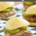 Four homemade white castle hamburgers.