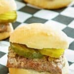 Homemade white castle burger.