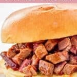 Homemade Buc-ee's chopped brisket sandwich.
