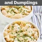 Homemade Cracker Barrel chicken and dumplings in two bowls.
