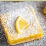 A homemade classic lemon bar.