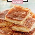 A pile of homemade sopapilla cheesecake slices.