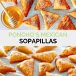Homemade Mexican sopapillas served with honey.