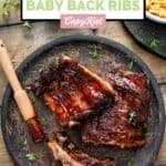 Homemade Claim Jumper baby back ribs on a plate.