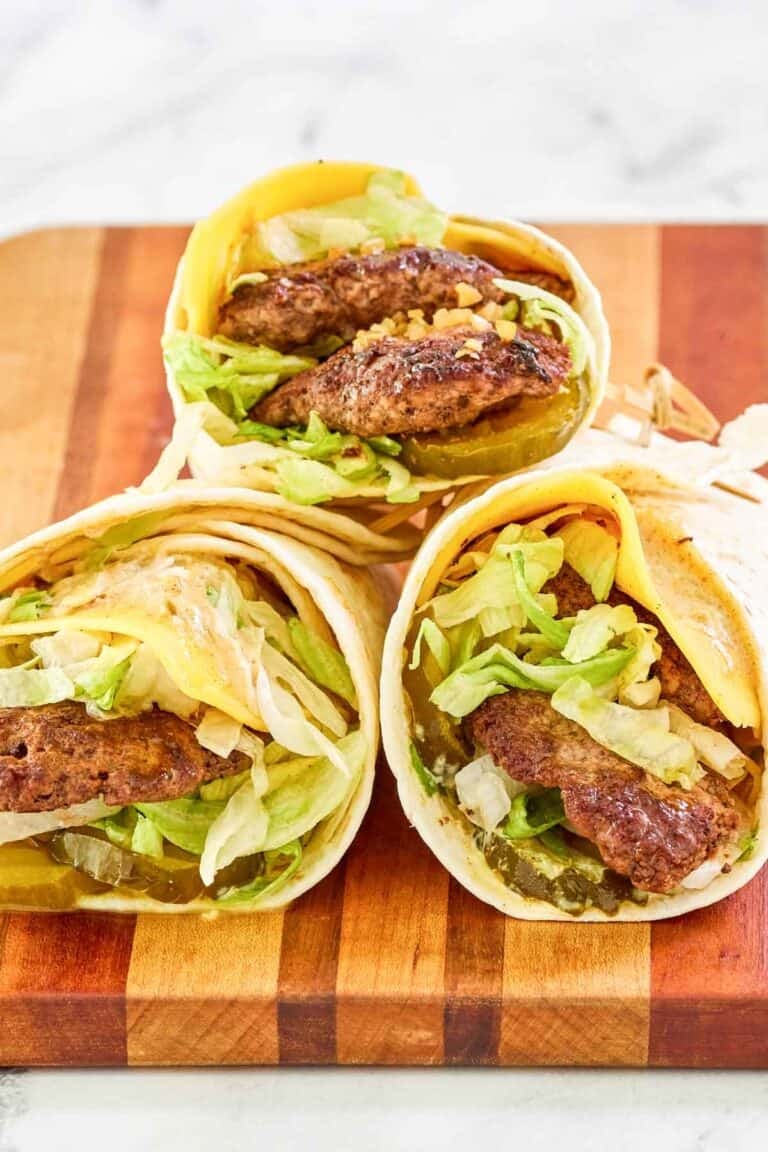 Three copycat McDonald's big mac wraps.