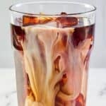 A glass of copycat McDonald's iced coffee.