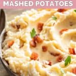 A serving of homemade Ponderosa Steakhouse loaded mashed potatoes.