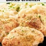 Potato flake chicken and potatoes on a plate.