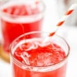 Homemade Ruby Tuesday ruby relaxer drink in a lowball glass.