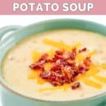 A bowl of homemade Jason's Deli Irish potato soup.