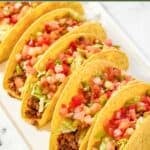 Homemade taco bell crunchy tacos fresco style on a platter.