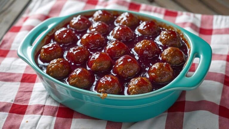 Overhead hero shot of a vintage Pyrex casserole filled with golden hash brown bake, set on a picnic‑style gingham tablecloth surrounded by retro serving spoons