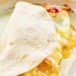 Homemade Dunkin Donuts wake up wrap on a plate.