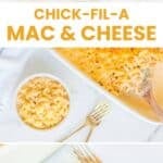 Copycat Chick-fil-A mac and cheese ingredients and it in a bowl.